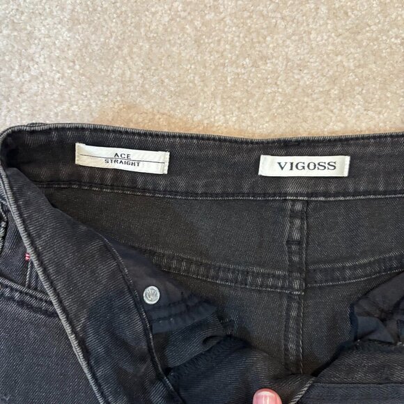 Vigoss Ace High-Rise Straight Leg Distressed Jeans in‎ Black - Size 24 - NWT - Picture 5 of 10